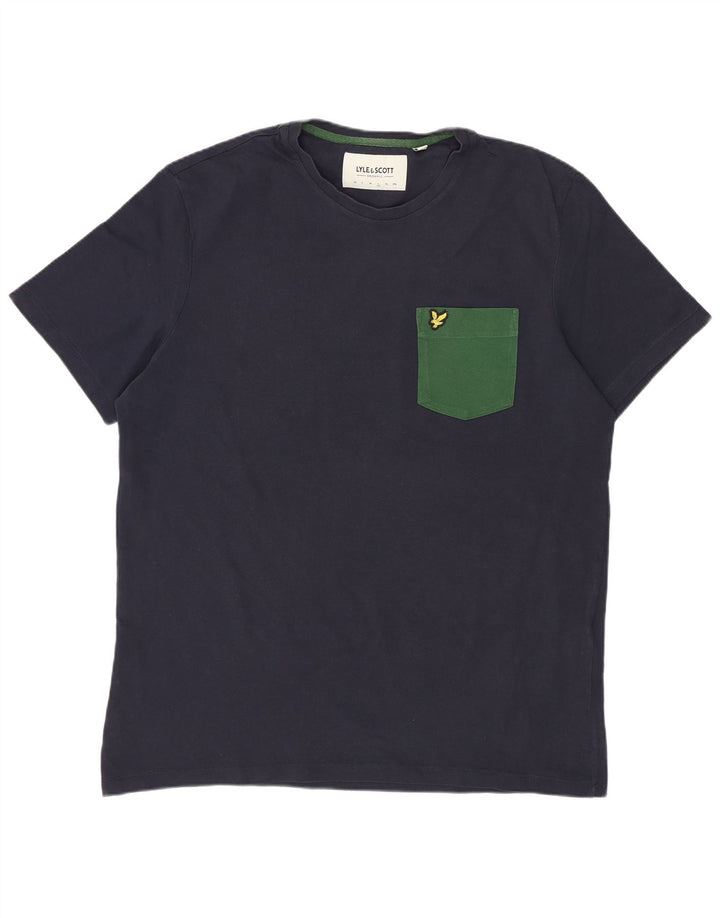 Lyle & Scott Herren T-Shirt Top Large Marineblau Baumwolle