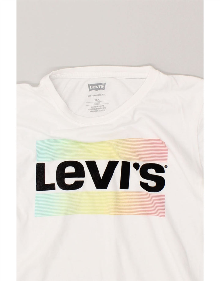 LEVI'S Boys Graphic T-Shirt Top 15-16 Years White Cotton | Vintage Levi's | Thrift | Second-Hand Levi's | Used Clothing | Messina Hembry 