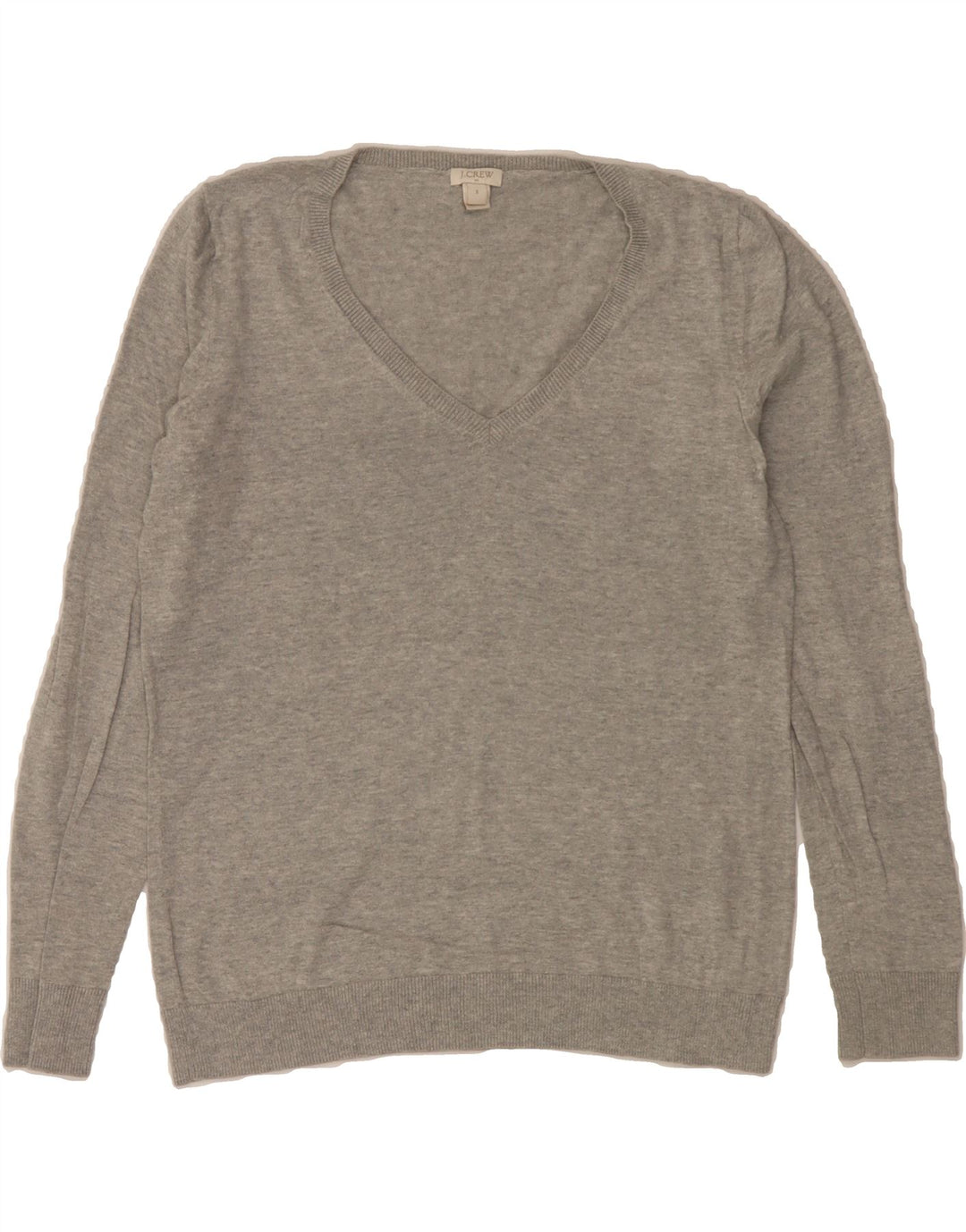 J. CREW Womens V-Neck Jumper Sweater UK 10 Small Grey Vintage J. Crew and Second-Hand J. Crew from Messina Hembry 