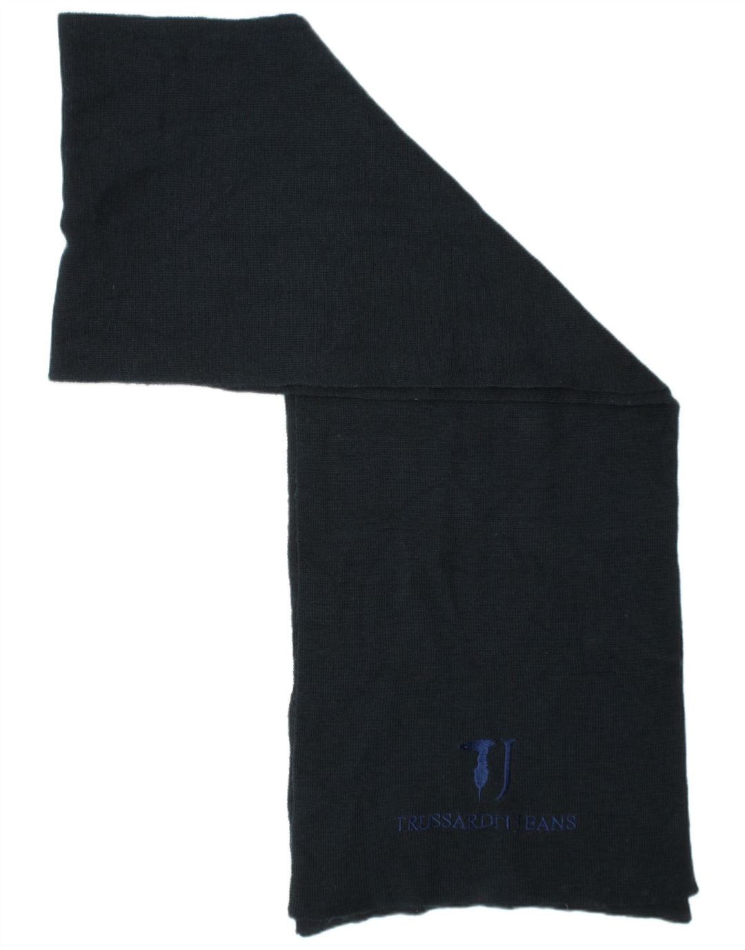 Trussardi Herren-Schal aus grafischem Strick, rechteckig, Einheitsgröße, Marineblau, Designer