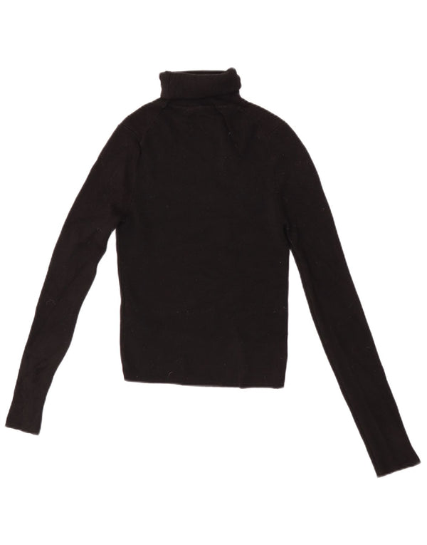Zara Damen Crop Rollkragenpullover Pullover UK 12 Mittelschwarze Viskose