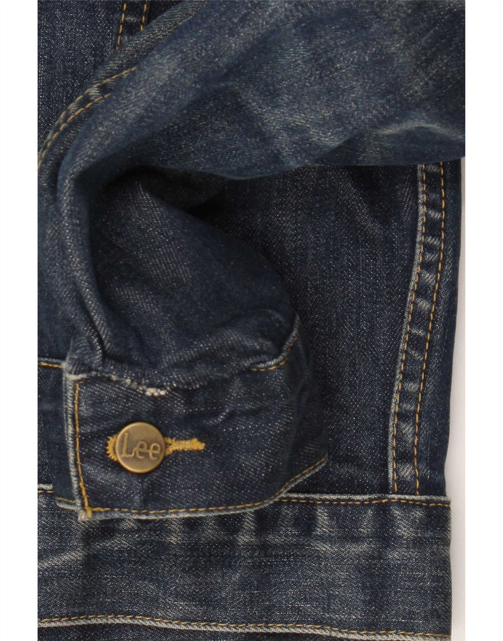 Lee Damen Jeansjacke UK 14 Große blaue Baumwolle