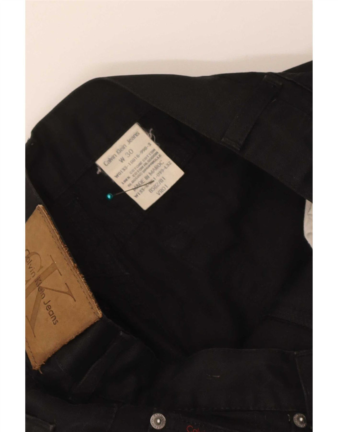 Calvin Klein Herren Slim Jeans W30 L32 Schwarze Baumwolle