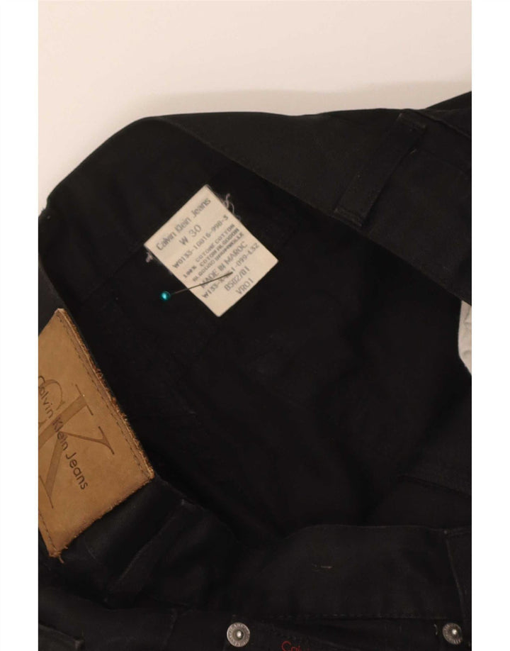 Calvin Klein Herren Slim Jeans W30 L32 Schwarze Baumwolle
