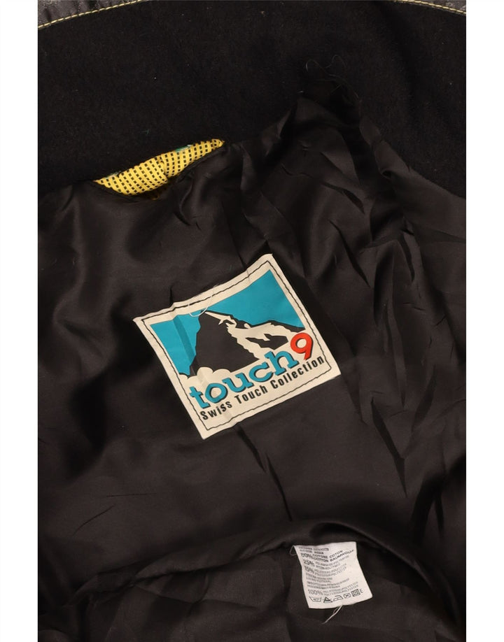 VINTAGE Damen Windjacke UK 14 Mittelgelbe Colourblock-Baumwolle