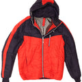 Puma Herren-Kapuzenjacke, gepolstert, Größe 40, Größe L, Rot, Colourblock-Polyester