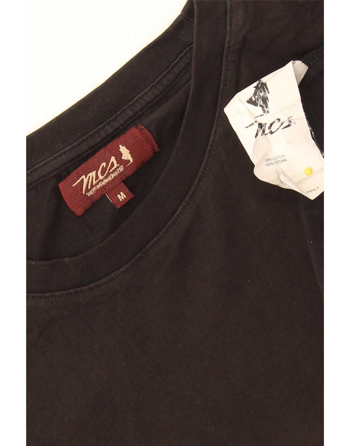 Marlboro Classics Herren-T-Shirt-Oberteil aus mittelschwarzer Baumwolle