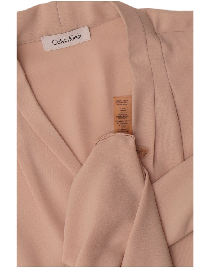 Calvin Klein Damen ärmelloses Blusenoberteil UK 14 Large Pink Polyester