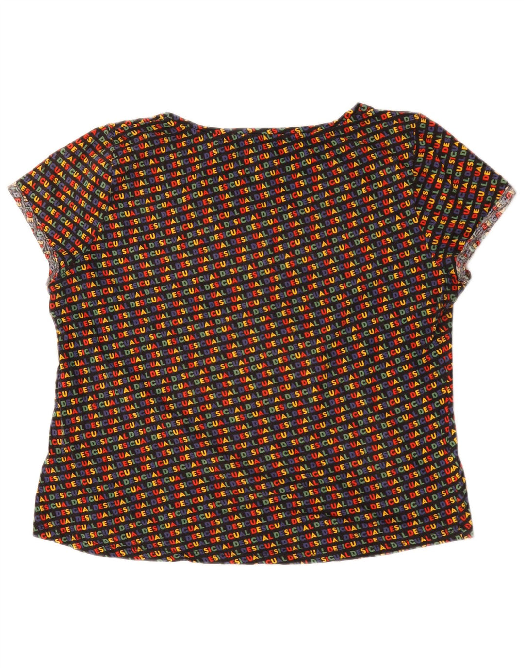 Desigual Damen Grafik T-Shirt Top UK 20 2XL Mehrfarbig