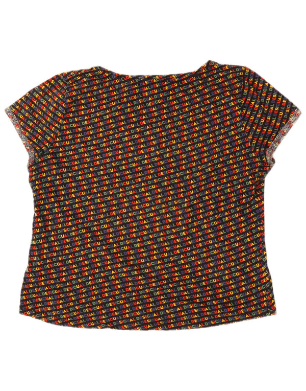 Desigual Damen Grafik T-Shirt Top UK 20 2XL Mehrfarbig