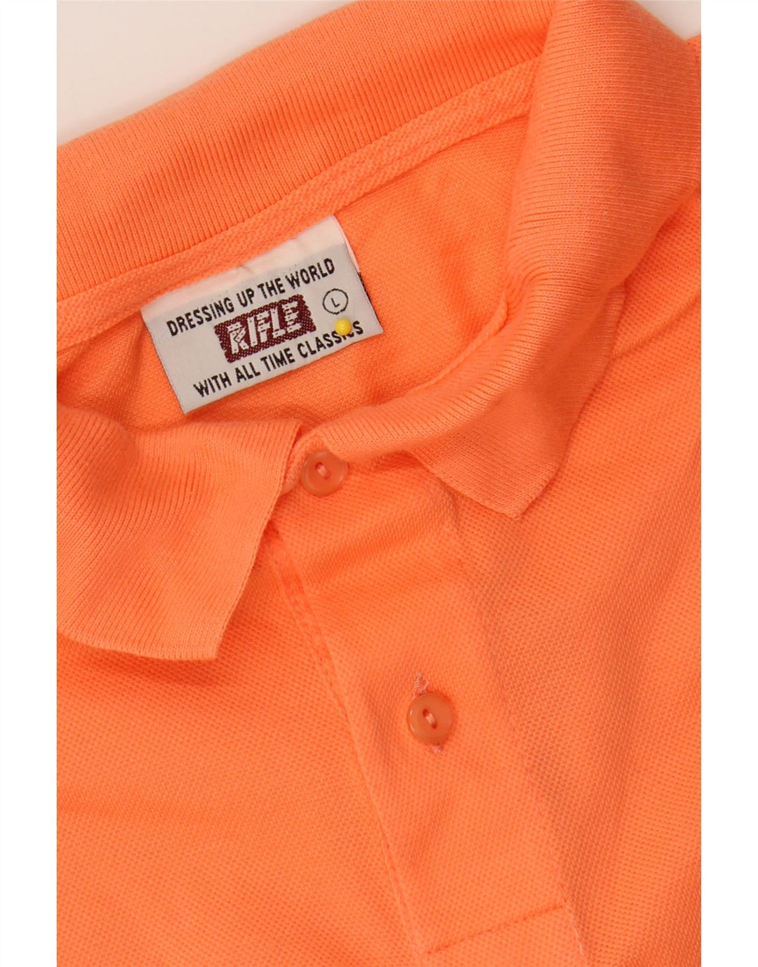 RIFLE Mens Polo Shirt Large Orange Cotton Vintage Rifle and Second-Hand Rifle from Messina Hembry 