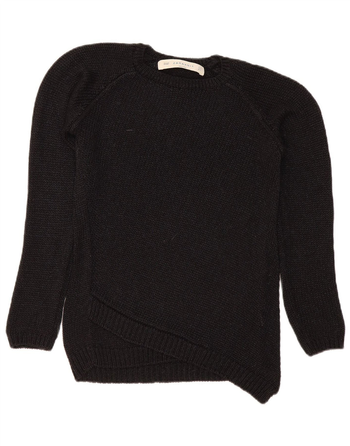 Zara Damen-Pullover mit Rundhalsausschnitt, Gr. 14, mittelschwarz