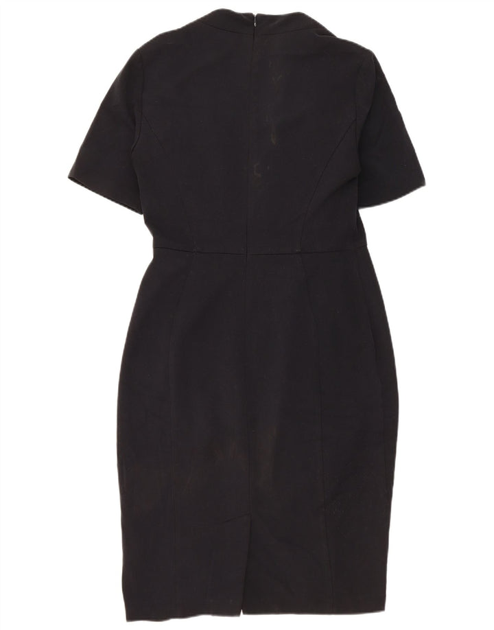 Marks & Spencer Damen Figurbetontes Kleid UK 10 Small Schwarz Polyester