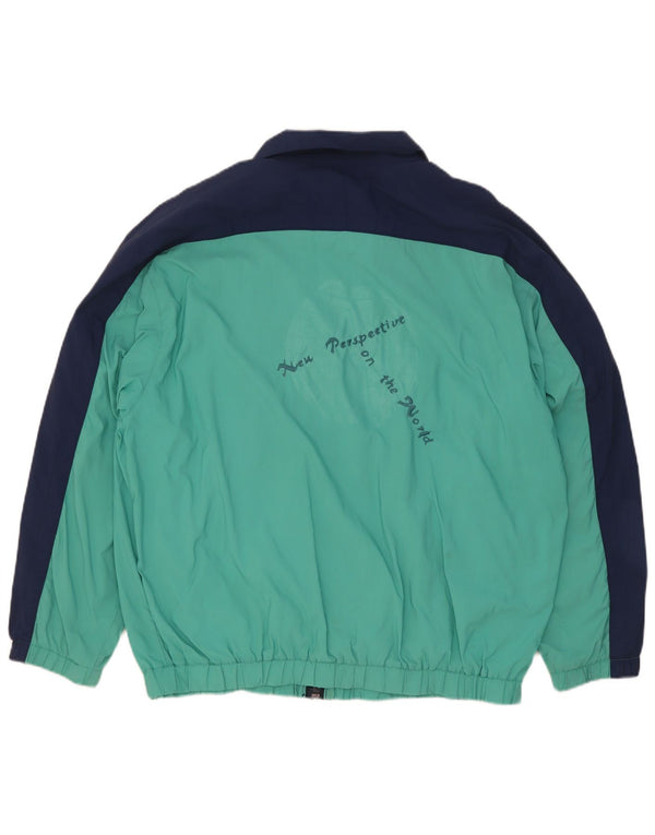 Ellesse Damen Tennis-Trainingsanzug-Top-Jacke IT 46 Large Türkis Retro