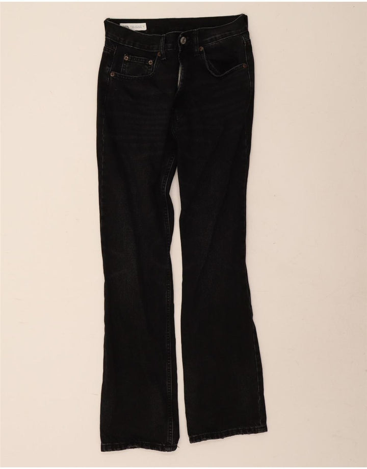 Zara Damen Slim Bootcut Jeans EU 38 Small W28 L29 Schwarz