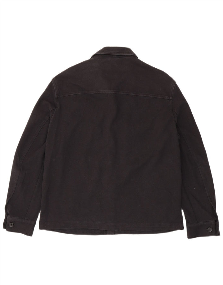 Zara Herren-Utility-Jacke UK 38 Mittelschwarze Baumwolle