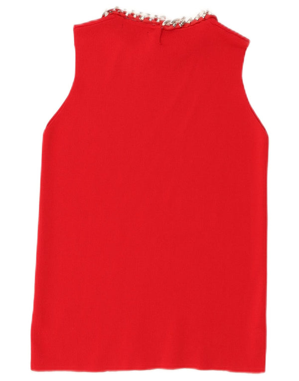 Zara Damen Weste Top UK 12 Medium Rot