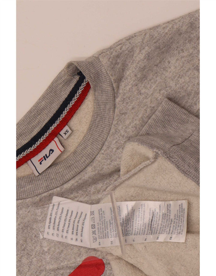 Fila Herren Grafik-Sweatshirt-Pullover XS Grau gefleckte Baumwolle