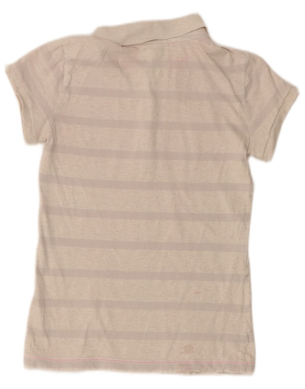 Adidas Damen Poloshirt UK 4/6 XS grau gestreift Baumwolle