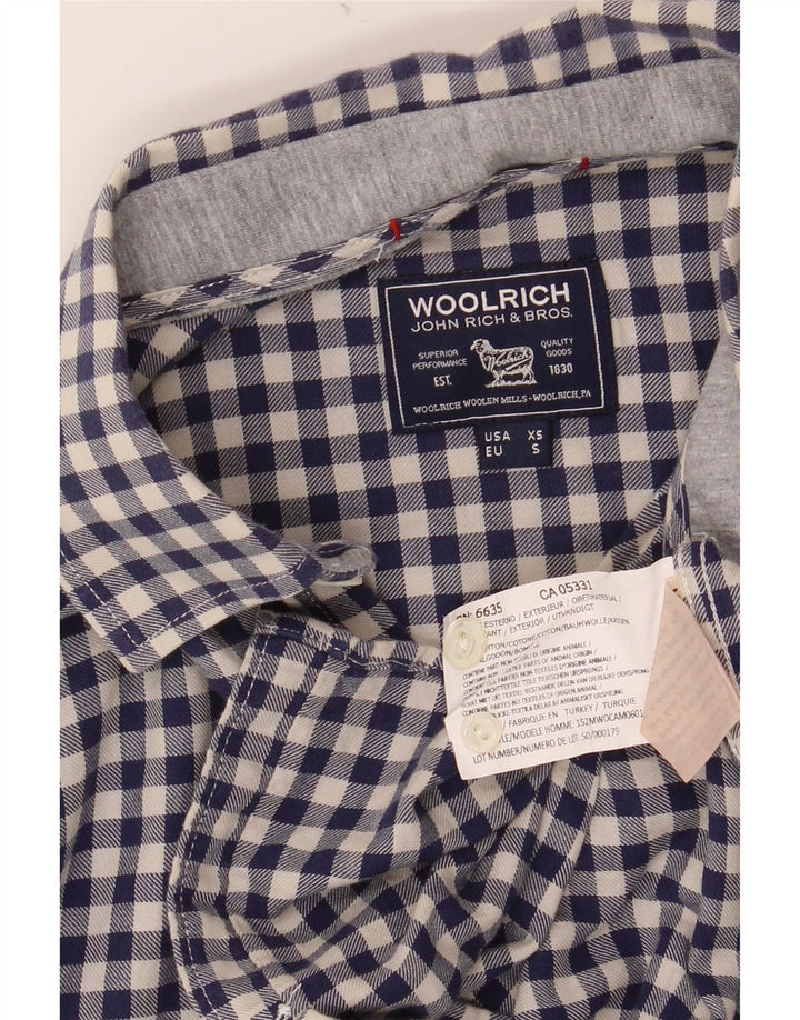 WOOLRICH Herren-Flanellhemd XS, marineblau, Gingham-Baumwolle