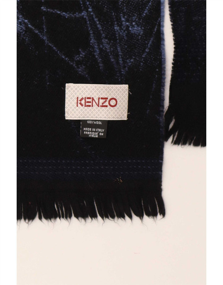 Kenzo Damen-Schal mit abstraktem Muster, rechteckig, Einheitsgröße, marineblaue Wolle