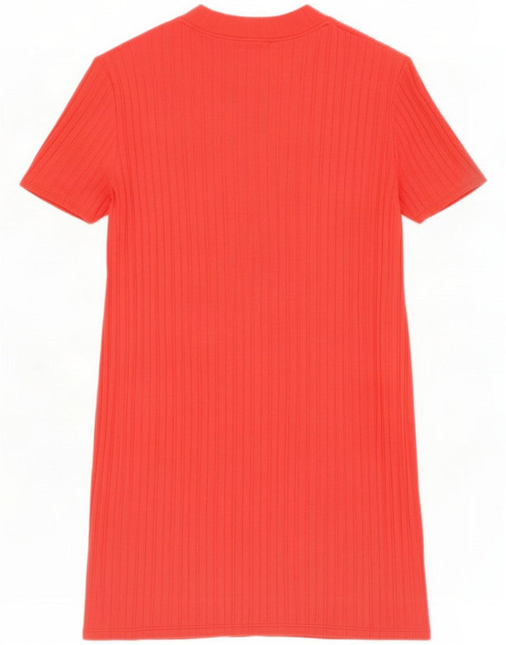 Zara Damen A-Linien-Kleid UK 14 Mittelrot
