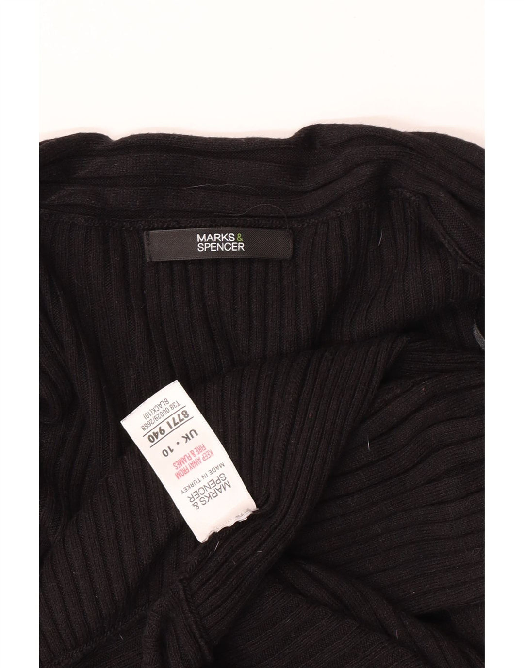 MARKS & SPENCER Womens Asymmetric Cardigan Sweater UK 10 Small  Black