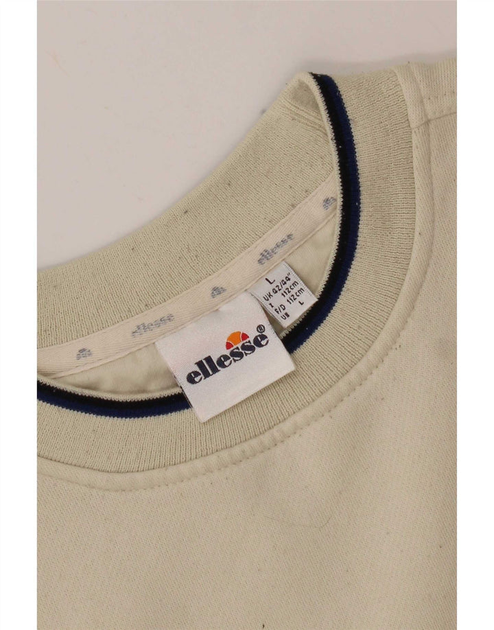 Ellesse Herren Grafik-Sweatshirt-Pullover UK 42/44 Large Beige