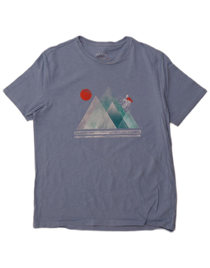 FAT FACE Herren-T-Shirt mit Grafik, XL, blau meliert, Baumwolle