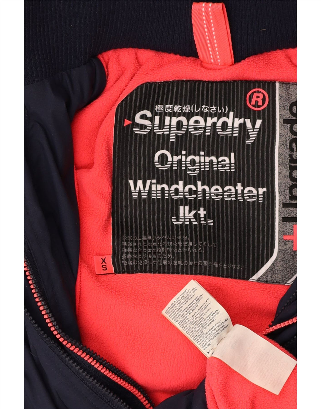 SUPERDRY Damen Windcheater Übergroße Windjacke UK 6 XS Marineblau
