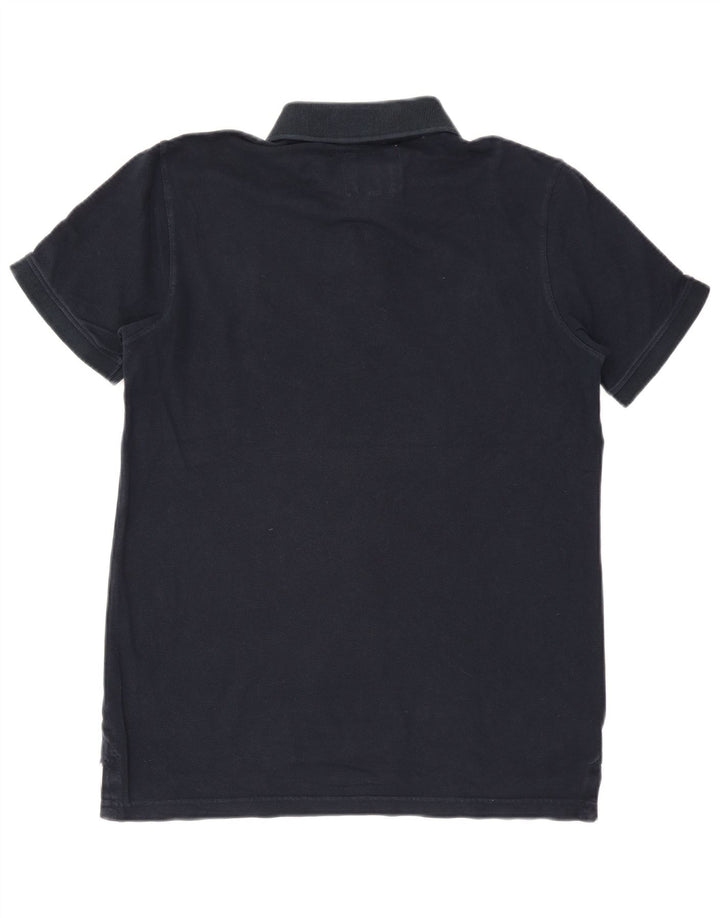 Crew Clothing Herren-Poloshirt aus mittelblauer Baumwolle
