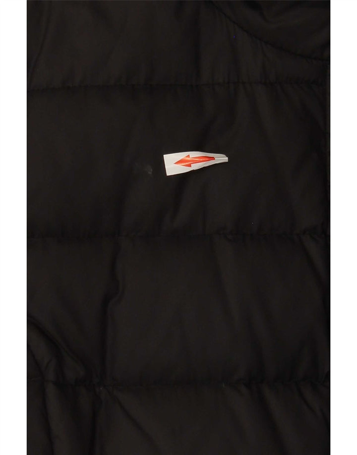 Benetton Womens Hooded Padded Coat UK 14 Medium Black Polyamide