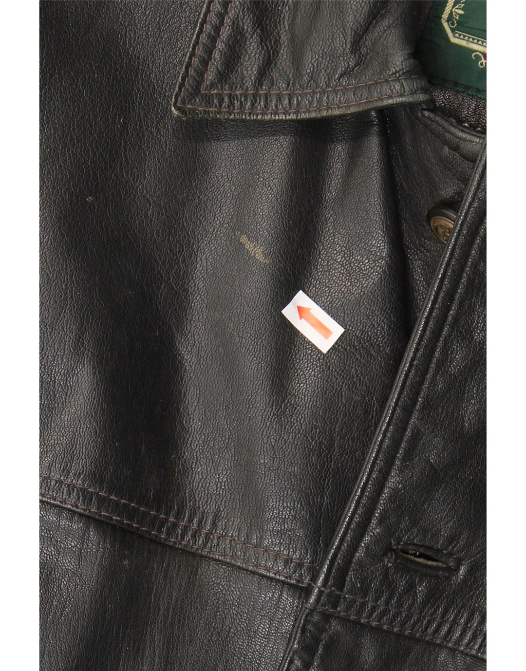 VINTAGE Mens Leather Jacket UK 40 Large Black Acetate Vintage Vintage and Second-Hand Vintage from Messina Hembry 