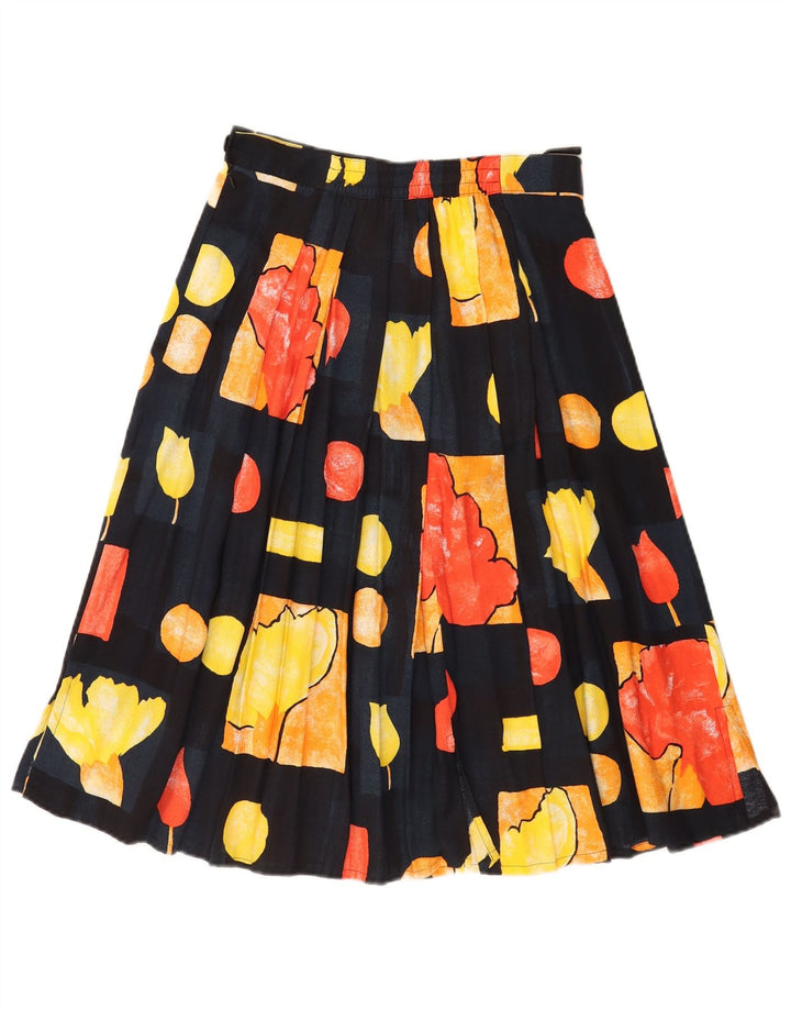 Vintage Damen Rock in A-Linie mit hoher Taille, W28, mittelgroß, mehrfarbig, Patchwork