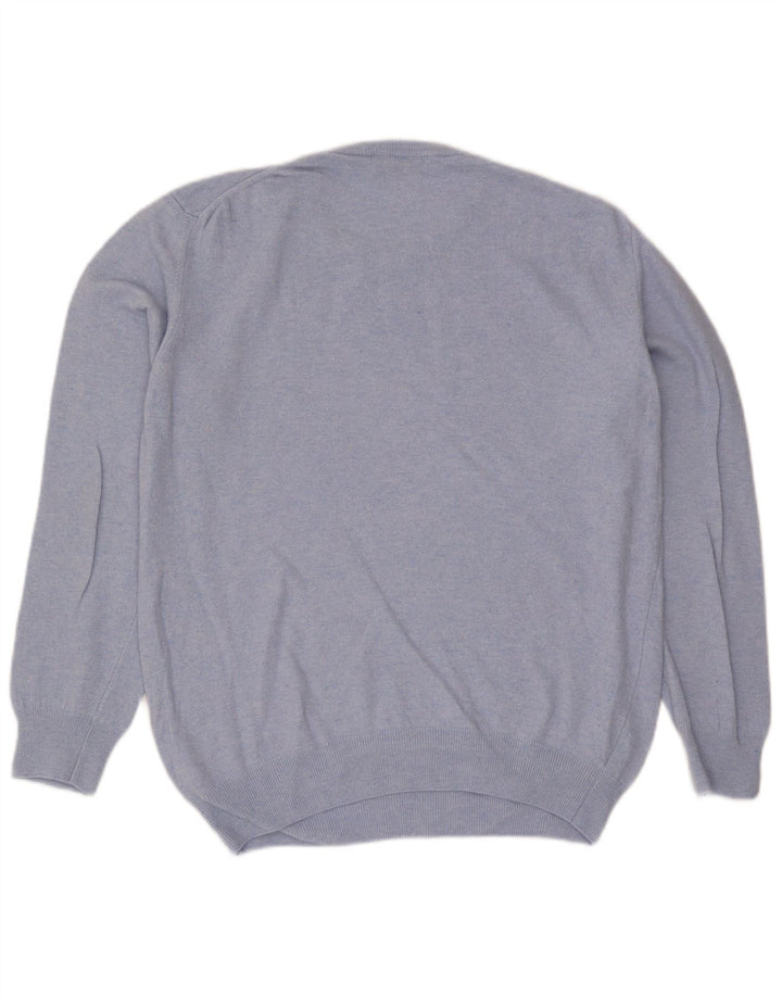 Trussardi Herren-Pullover mit Rundhalsausschnitt aus mittelblauer Wolle