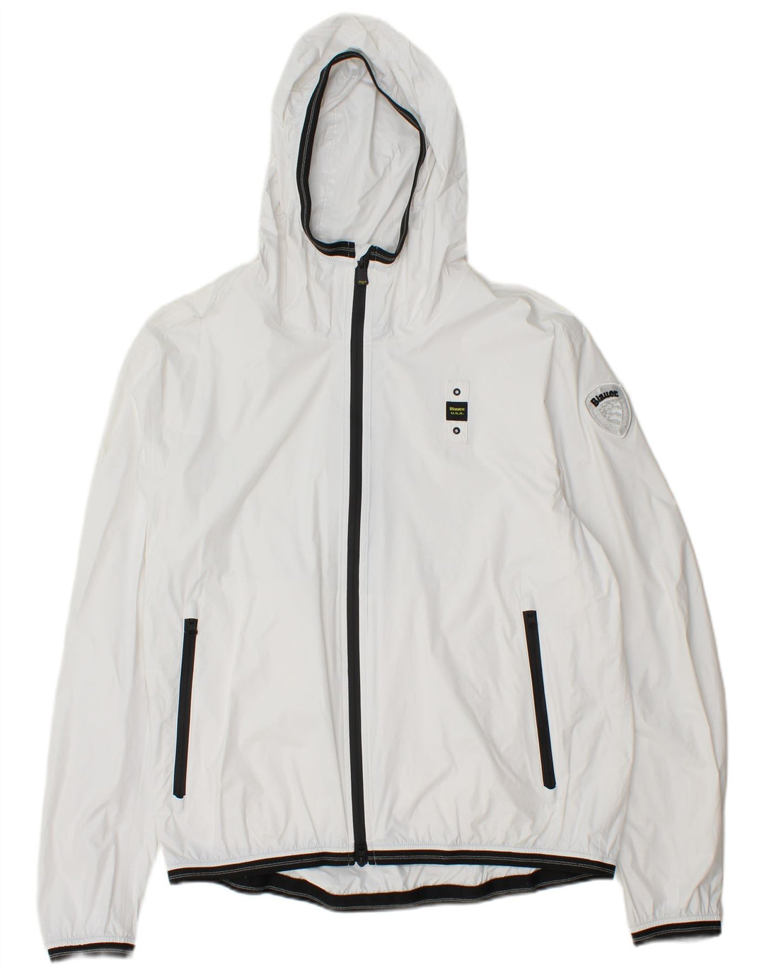BLAUER Damen Regenjacke mit Kapuze UK 20 2XL Weiß Polyamid