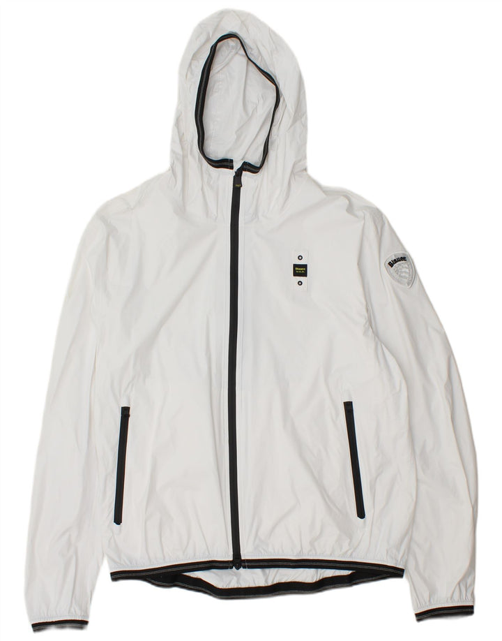 BLAUER Damen Regenjacke mit Kapuze UK 20 2XL Weiß Polyamid