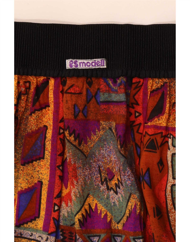 Vintage Damen High Waist Casual Shorts W26 Kleines mehrfarbiges Patchwork
