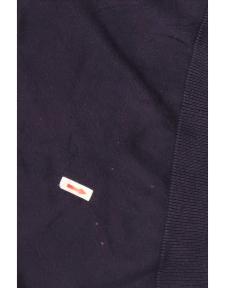 Lacoste Herren-Pullover mit Rundhalsausschnitt, Größe 5, groß, marineblaue Baumwolle