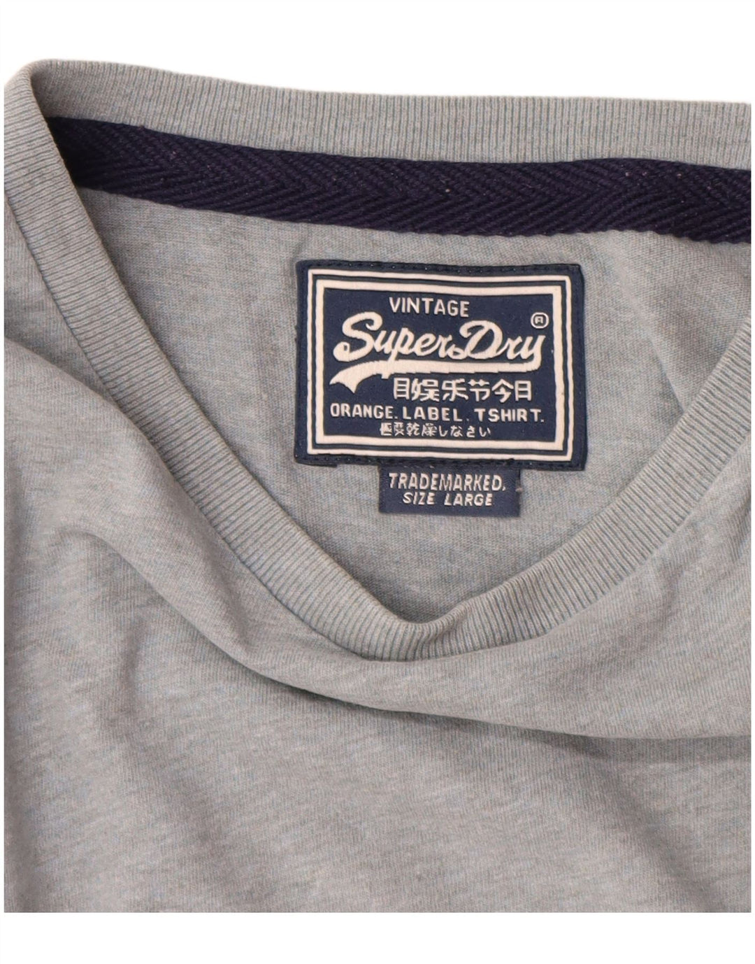 Superdry Herren T-Shirt Top Large Grau Baumwolle