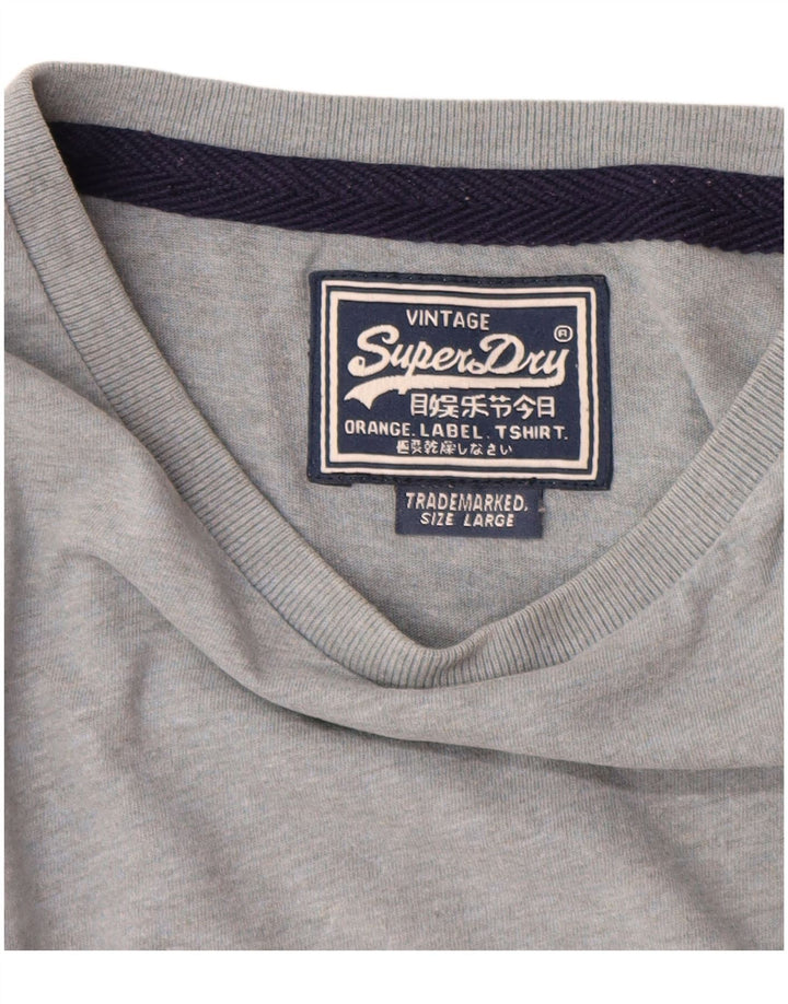 Superdry Herren T-Shirt Top Large Grau Baumwolle