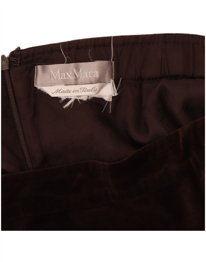 Gerader Rock aus Samt für Damen von Max Mara, W30, mittelbraune Baumwolle
