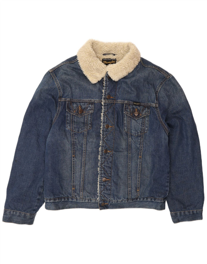 Wrangler Herren Denim Jeansjacke UK 40 Große blaue Baumwolle