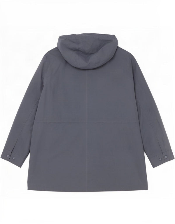 Marks & Spencer Damen-Regenmantel mit Kapuze, UK 22 3XL, blaue Baumwolle