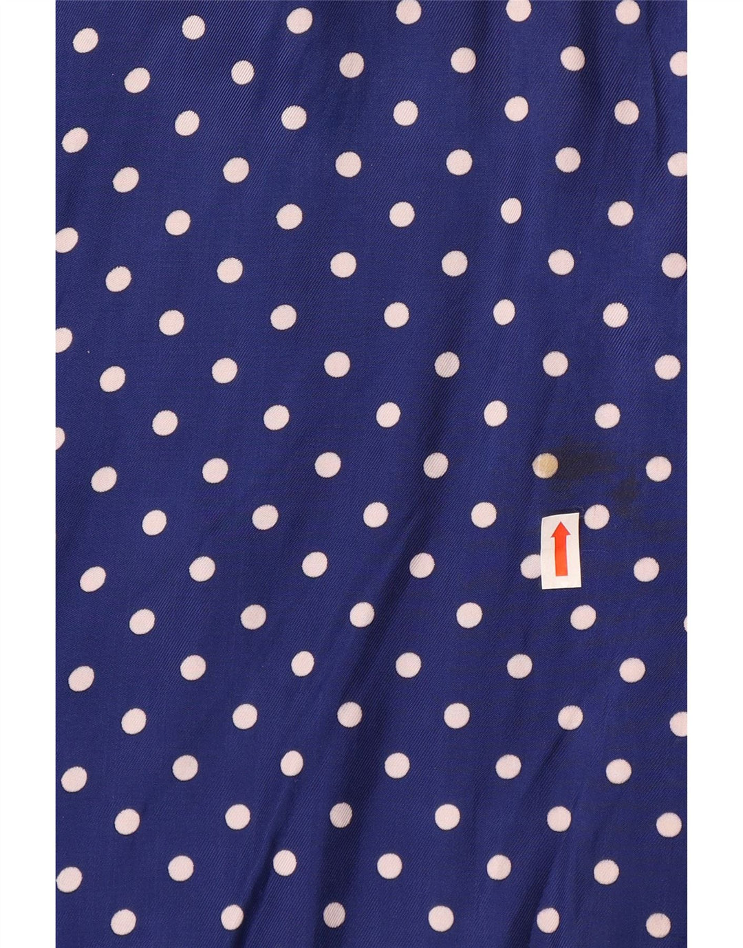 VINTAGE Damen Kurzarm-Hemdbluse UK 14 Große marineblaue Polka Dot