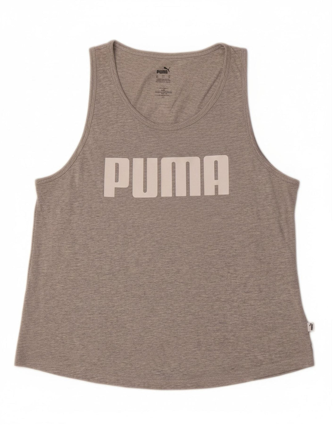 PUMA Womens Graphic Vest Top UK 18 XL Grey Cotton
