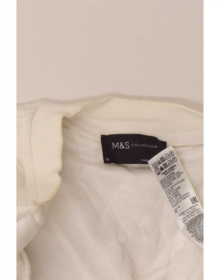 Marks & Spencer Damen Steppjacke UK 14 Large Weiß Polyester