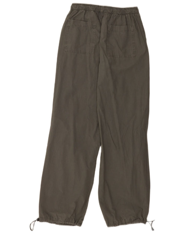 Zara Damen-Freizeithose mit weitem Bein, EU 34, 2XS, W24, L30, grau karierte Baumwolle