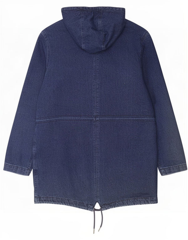 LC Waikiki Herren Standard-Jeansparka mit Kapuze, UK 40, Größe L, Blau, Baumwolle