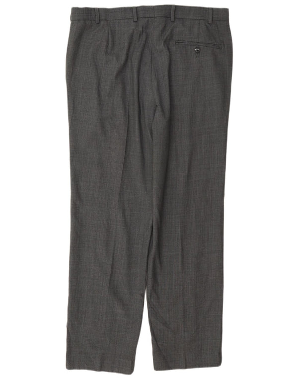 Gerade Herren-Anzughose von Marks & Spencer, W34, L31, grau, Polyester